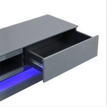 Score High Gloss TV Stand In Mid Grey And Multi LED Lighting