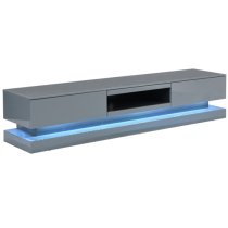 Score High Gloss TV Stand In Mid Grey And Multi LED Lighting