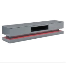 Score High Gloss TV Stand In Mid Grey And Multi LED Lighting