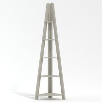 Travis Corner Wooden Ladder Shelving Unit In Grey