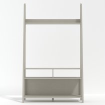 Travis Wooden Ladder TV Stand With 3 Shelves In Grey