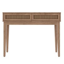 Burdon Wooden Console Table With 2 Drawers In Oak