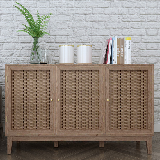 Burdon Wooden Sideboard With 3 Doors In Oak