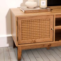 Burdon Wooden TV Stand With 2 Doors In Oak