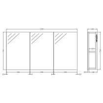 Quincy 135cm Mirrored Cabinet In Natural Oak With 3 Doors