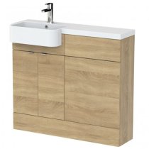 Fuji 100cm Left Handed Vanity With Round Basin In Natural Oak