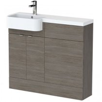 Fuji 100cm Left Handed Vanity With Round Basin In Brown Grey