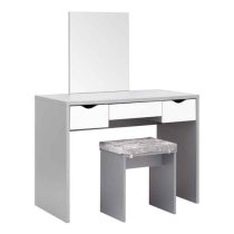 Elstow Wooden Dressing Table Set In Grey And White