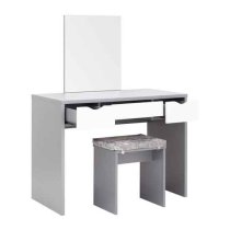 Elstow Wooden Dressing Table Set In Grey And White