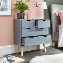 Norwich Wooden Chest Of 4 Drawers In Dark Grey