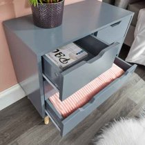 Norwich Wooden Chest Of 4 Drawers In Dark Grey