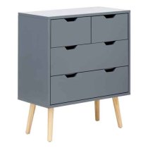 Norwich Wooden Chest Of 4 Drawers In Dark Grey