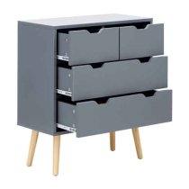 Norwich Wooden Chest Of 4 Drawers In Dark Grey