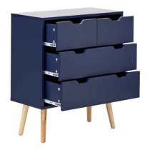 Norwich Wooden Chest Of 4 Drawers In Nightshadow Blue