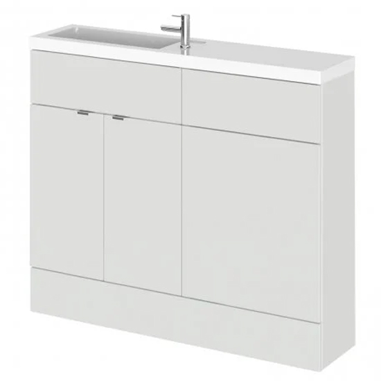 Fuji 100cm Vanity Unit With Slimline Basin In Gloss Grey Mist