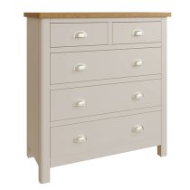 Rosemont Wooden Chest Of 5 Drawers In Dove Grey