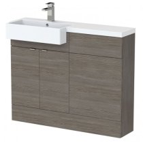 Fuji 110cm Left Handed Vanity With Square Basin In Brown Grey