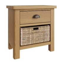 Rosemont Wooden 1 Basket Unit Lamp Table In Rustic Oak