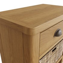 Rosemont Wooden 1 Basket Unit Lamp Table In Rustic Oak