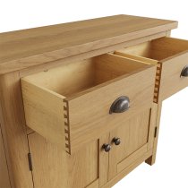 Rosemont Wooden 2 Doors 2 Drawers Sideboard In Rustic Oak