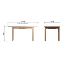 Gilford Extending 160cm Wooden Dining Table In Light Oak