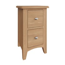 Gilford Wooden 2 Drawers Bedside Cabinet In Light Oak