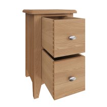 Gilford Wooden 2 Drawers Bedside Cabinet In Light Oak