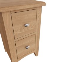 Gilford Wooden 2 Drawers Bedside Cabinet In Light Oak