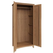 Gilford Wooden 2 Doors Wardrobe In Light Oak