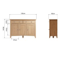 Gilford Wooden 3 Doors 3 Drawers Sideboard In Light Oak