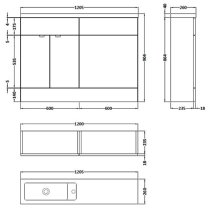 Fuji 120cm Vanity Unit With Slimline Basin In Gloss Grey Mist