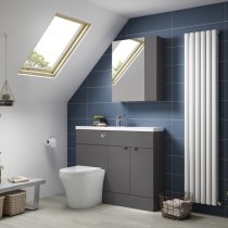 Fuji 120cm Vanity Unit With Slimline Basin In Gloss Grey