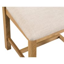 Concan Cross Back Fabric Seat Dining Chair In Medium Oak