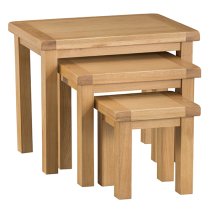 Concan Wooden Nest Of 3 Tables In Medium Oak