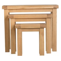 Concan Wooden Nest Of 3 Tables In Medium Oak