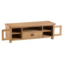 Concan Wooden 2 Doors And 1 Drawer TV Stand In Medium Oak