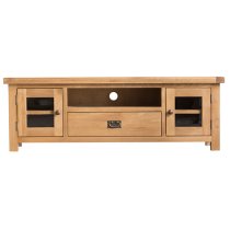 Concan Wooden 2 Doors And 1 Drawer TV Stand In Medium Oak