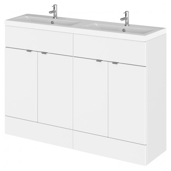 Fuji 120cm Vanity Unit With Ceramic Basin In Gloss White