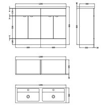 Fuji 120cm Vanity Unit With Ceramic Basin In Gloss White