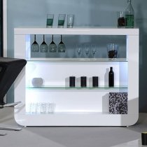 Fiesta White High Gloss Bar Table With 2 Candid Black Stools