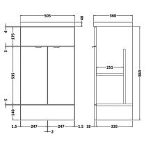 Fuji 50cm Vanity Unit With Ceramic Basin In Gloss White