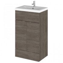 Fuji 50cm Vanity Unit With Ceramic Basin In Brown Grey Avola