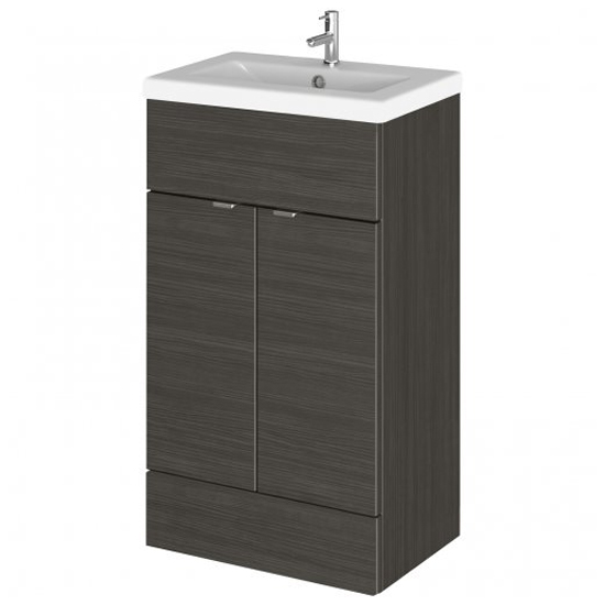 Fuji 50cm Vanity Unit With Ceramic Basin In Hacienda Black