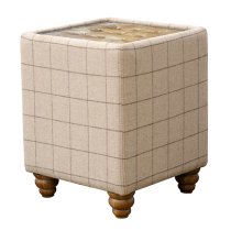 Solna Glass Top Leather And Wool Side Table In Natural