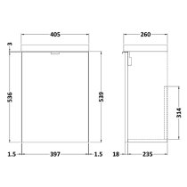 Fuji 40cm Wall Hung Vanity Unit With Basin In Gloss White