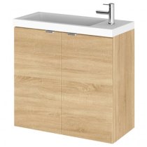 Fuji 60cm Wall Hung Vanity Unit With Basin In Natural Oak