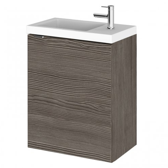 Fuji 40cm Wall Hung Vanity Unit With Basin In Brown Grey Avola