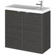 Fuji 60cm Wall Hung Vanity Unit With Basin In Hacienda Black