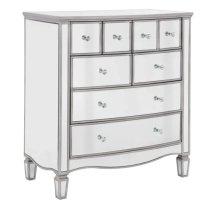 Elyssa Mirrored Chest 8 Of Drawers In Silver