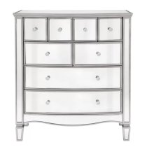 Elyssa Mirrored Chest 8 Of Drawers In Silver